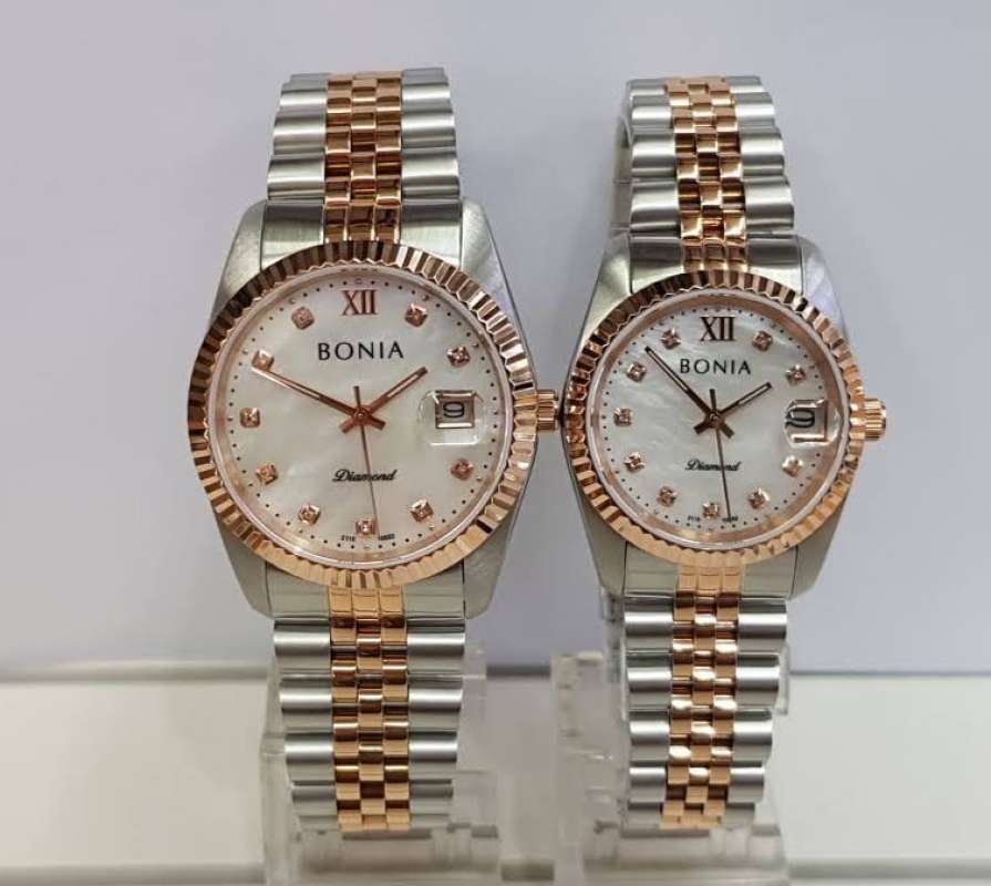 Jual Bonia BNB10552 Diamond Jam Tangan Couple Stainless Steel di