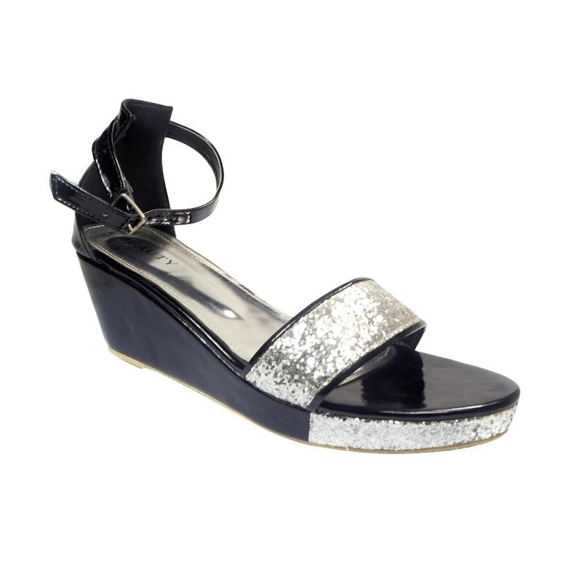 Beauty Shoes 1023 Sandal Wedges - Silver