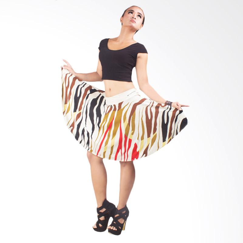 Yovis Umbrella Skirt Rok Wanita - Cream Motif