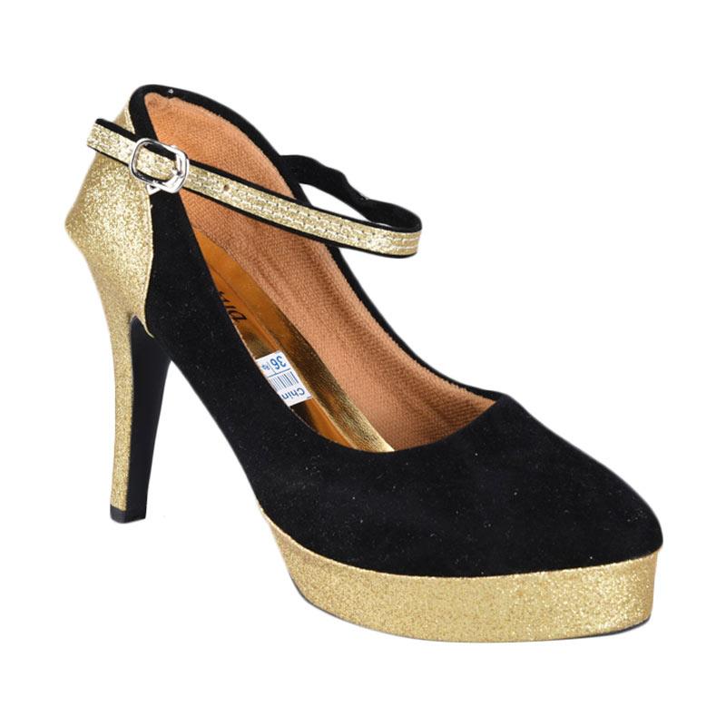 RSM Sepatu High Heels Wanita - Hitam Gold