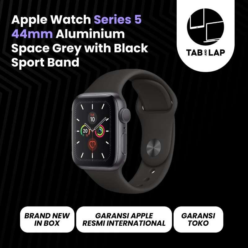 Jual Apple Watch Series 5 44mm Aluminium Grey With Black Sport Band Garansi Apple 1 Tahun Internasional Bnib Online April 2021 Blibli