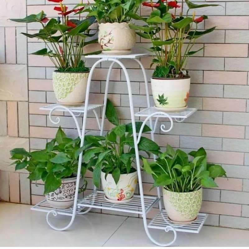 Jual Standing Pot Bunga Besi Tingkat 5 Standing Planter Sultan 5 Susun Diameter Pot 20x20cm Bisa Request Online April 2021 Blibli