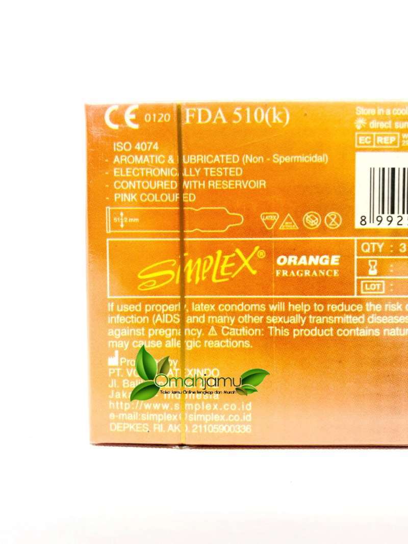 Jual KONDOM SIMPLEX ORANGE ISI 3. AROMA ORANGE di Seller ...