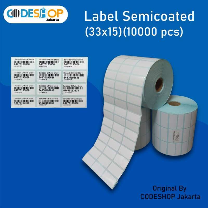 Jual KERTAS STICKER LABEL PRINTER BARCODE 33 X 15 MM - 3 LINE ...