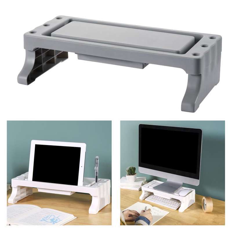 oem computer monitor stand risers with cable management and drawer