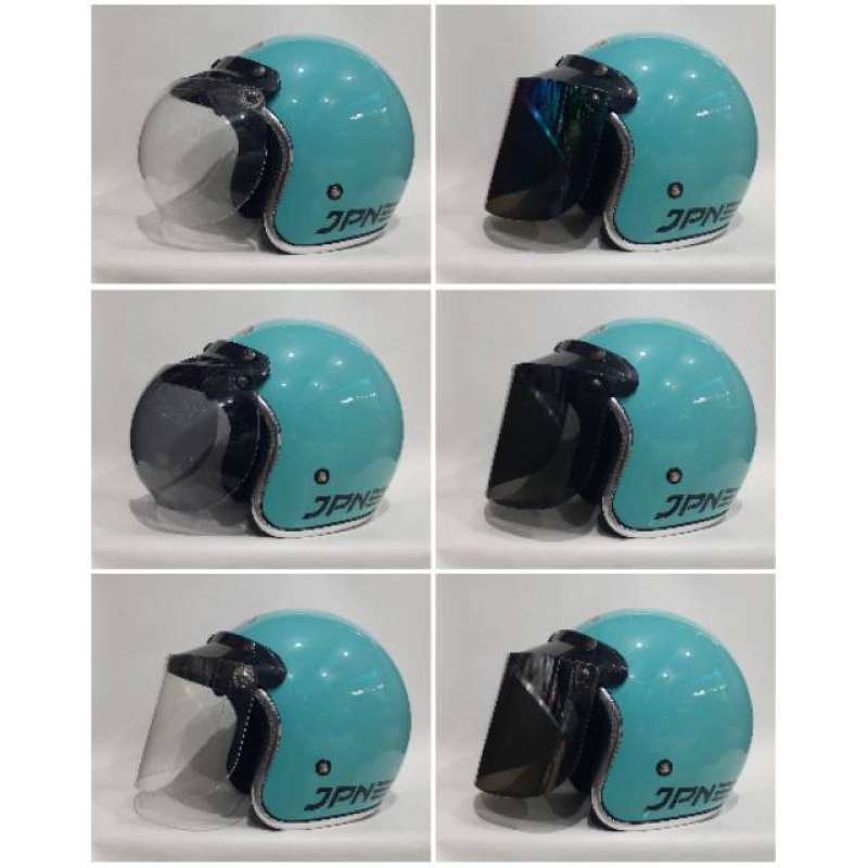 Promo Helm Bogo Retro JPN ARC Aqua Blue 