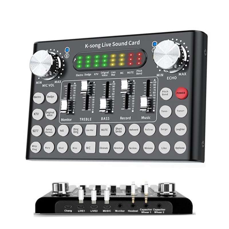 Jual F007 Live Soundcard Bluetooth Audio Mixer For Smartphone Pc Mac Lk Murah Mei 2021 Blibli