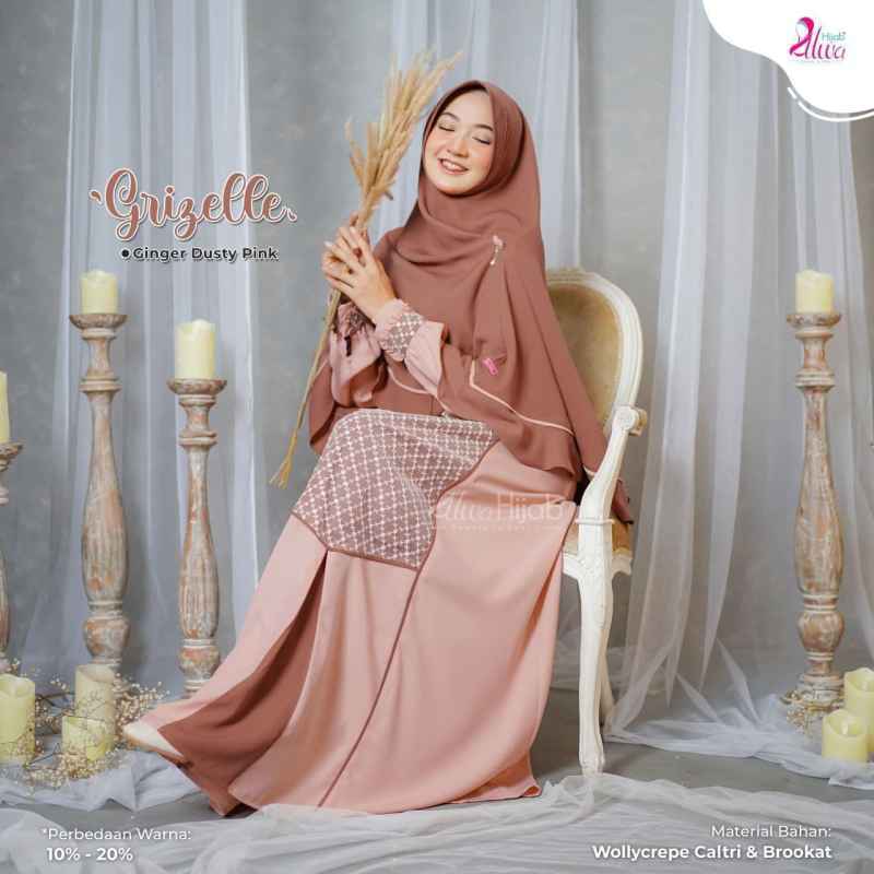 Jual GAMIS SET GRIZELLA BY ALWA HIJAB Ginger Dusty Pink S di