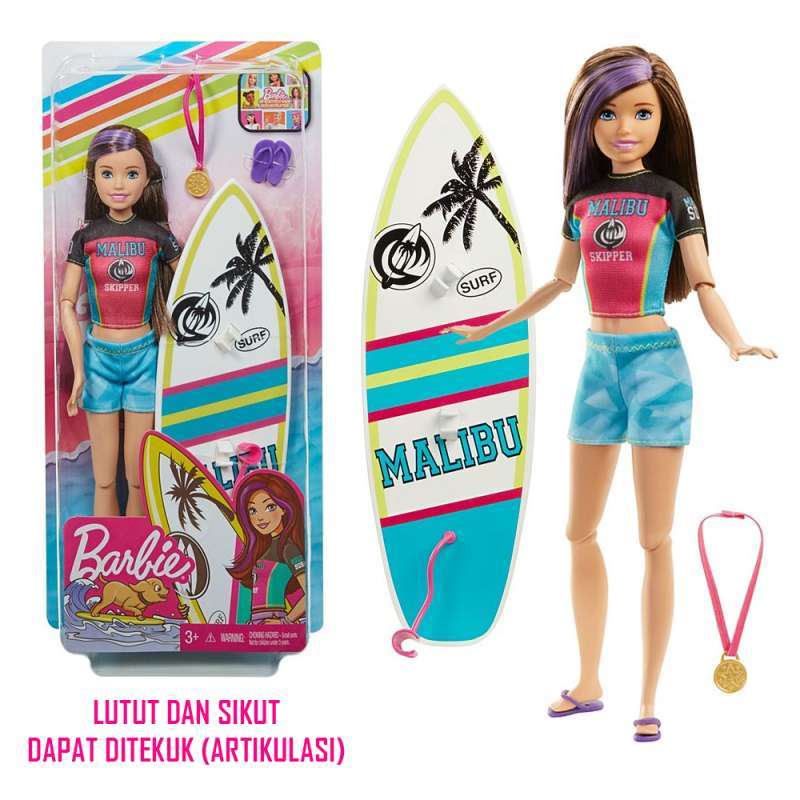 Barbie sports sale skipper surfing doll