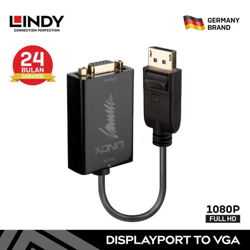 LINDY 41006 Converter DisplayPort (DP) to VGA Adapter Gold Plated