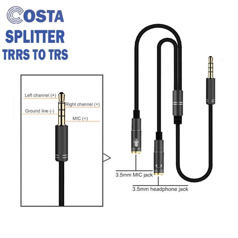 Jual COSTA Splitter Cable Kabel 3.5mm 