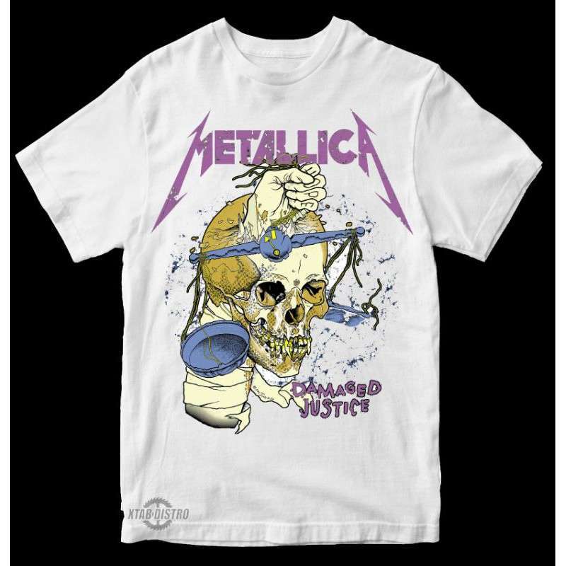 Kaos / Tshirt musik METALLICA PUTIH 