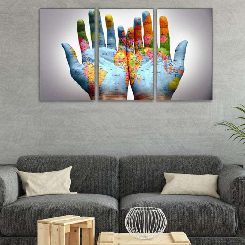 Canvas Art World Map Promo World Map On A Pair Of Hands Print On Canvas Modern Artwork For Wall Decor Di Seller Homyl China Blibli
