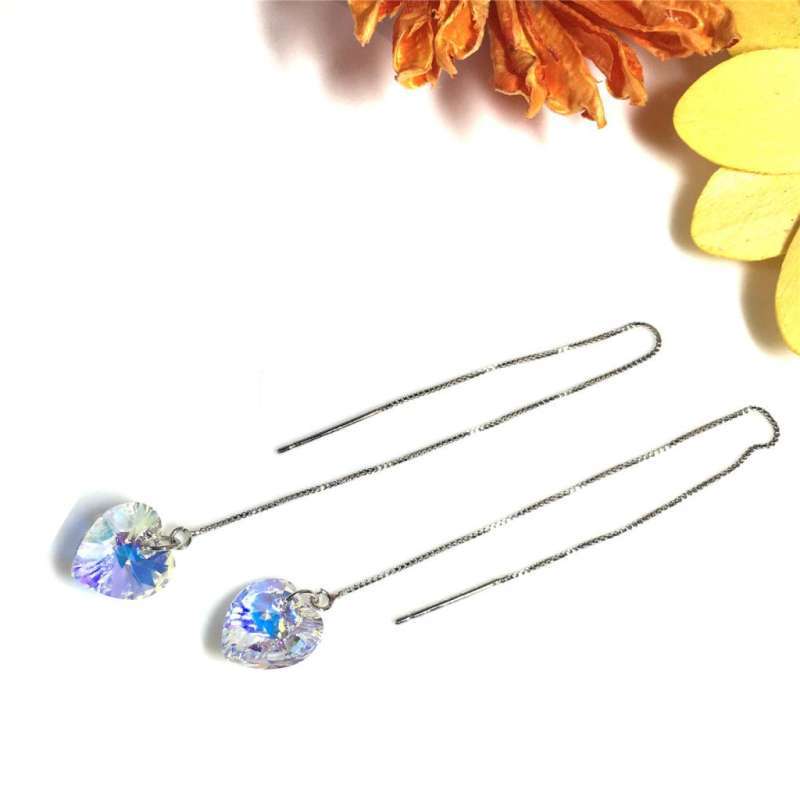 Promo Silver Crystal Earrings Peach 