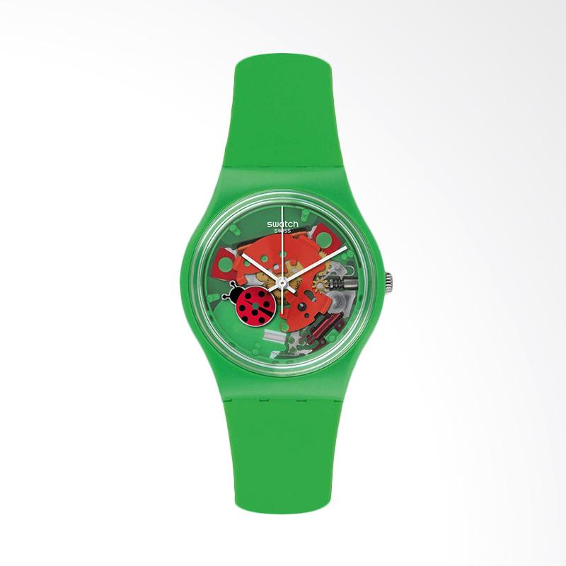 Swatch Choupette GG220 Bahan Tali Silikon Jam Tangan Wanita - Green