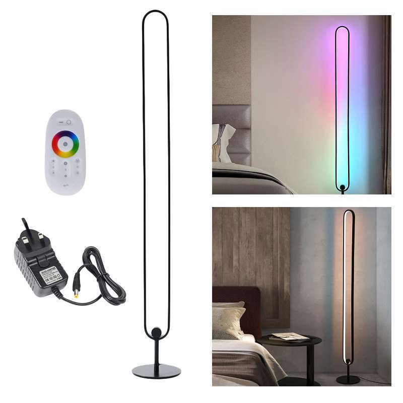 Promo Modern Corner Floor Lamp Indoor Dimming Rgb Light Remote Control Black Di Er Homyl China Blibli Promo Modern Corner Floor Lamp Indoor, Dimming Black White Floor Lamp Modern Rgb Remote Led