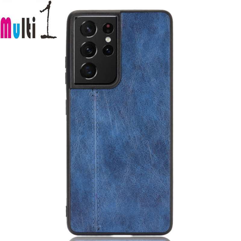 Case SAMSUNG GALAXY S21 Ultra Samsung S21 Ultra Car Line PU Leather  Material Slim Back Cover