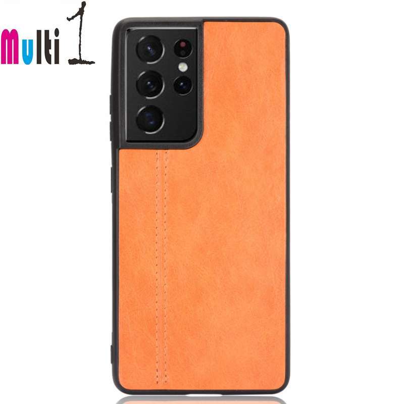 Case SAMSUNG GALAXY S21 Ultra Samsung S21 Ultra Car Line PU Leather  Material Slim Back Cover - Main Image