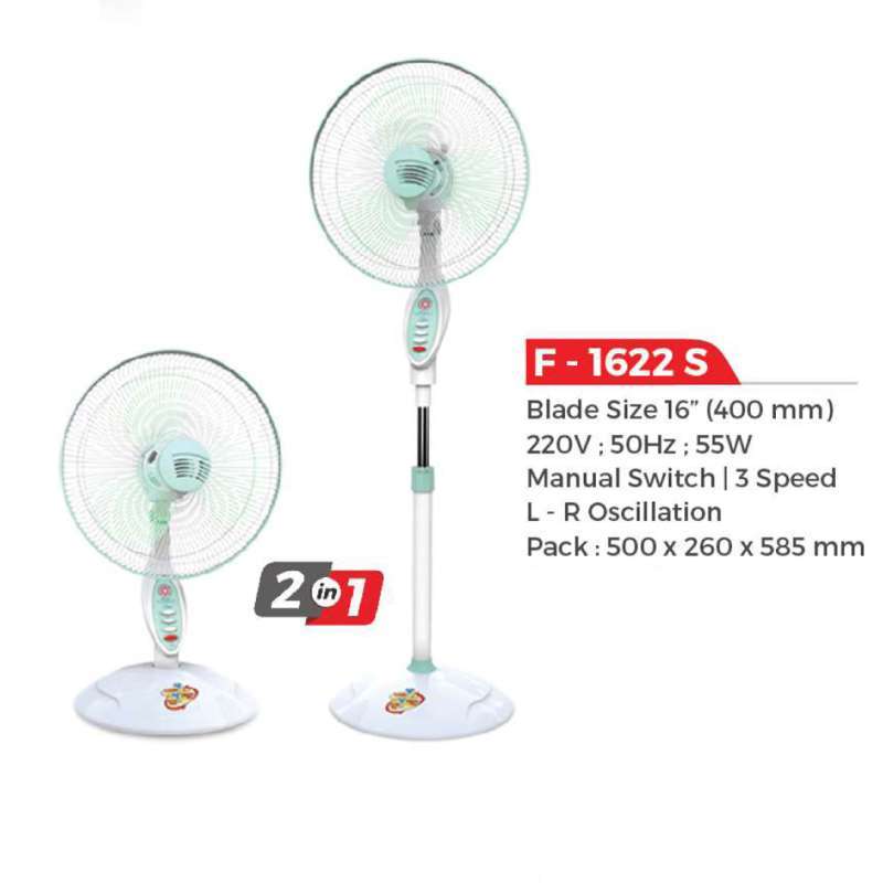 Maspion F 1622 S Kipas Angin 2 In 1 Stand Fan 16 Inch F1622s Terbaru Agustus 2021 Harga Murah Kualitas Terjamin Blibli