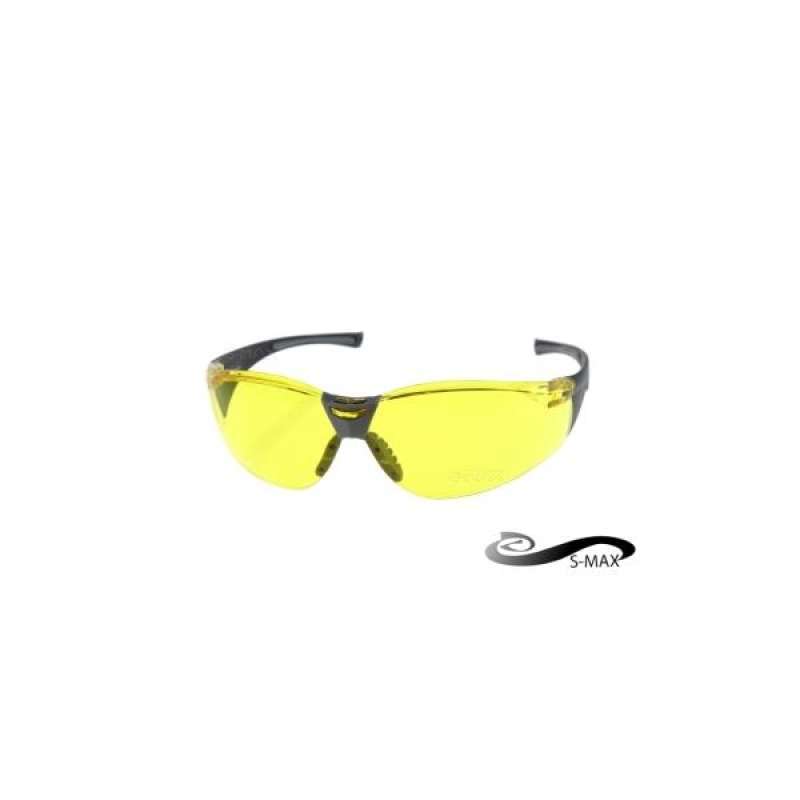 Special send glasses box [S-MAX professional agency brand] handsome top  explosion-proof PC night with bright yellow lens UV400 sports windbreaker!