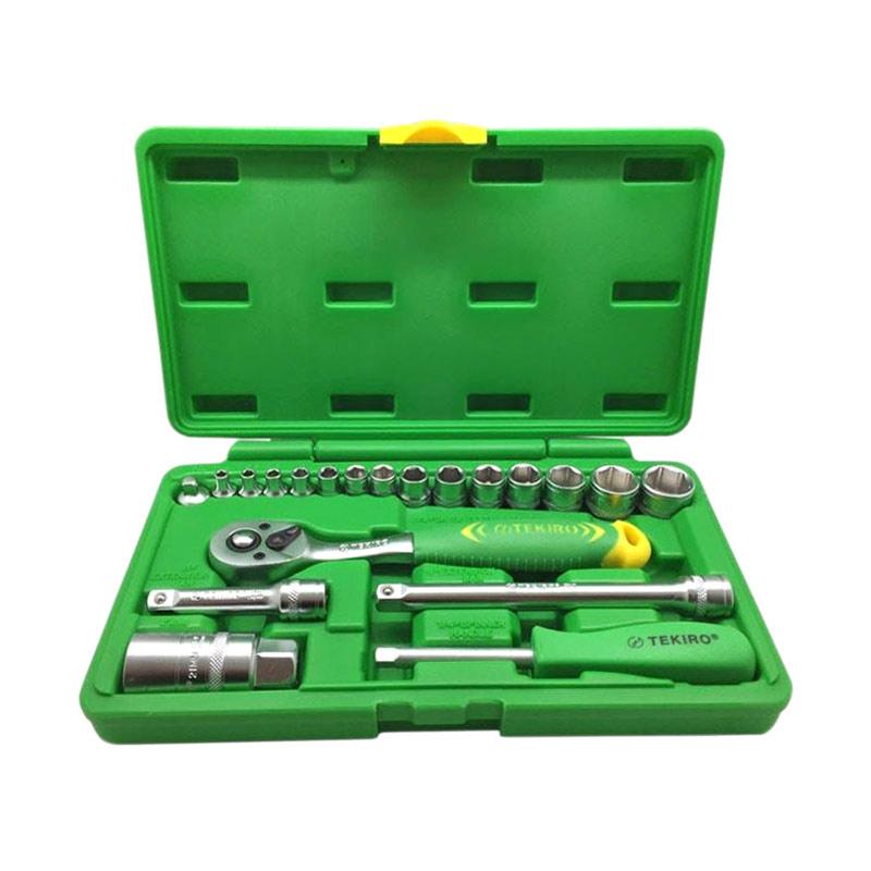 Tekiro Socket Wrench Set Kunci Sok 1 4 3 8 Inch 6pt 21 Pcs