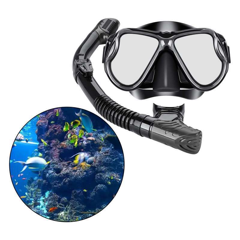 Anti-Fog Scuba Diving Mask Dry Snorkel Set Professional Snorkeling Gear 