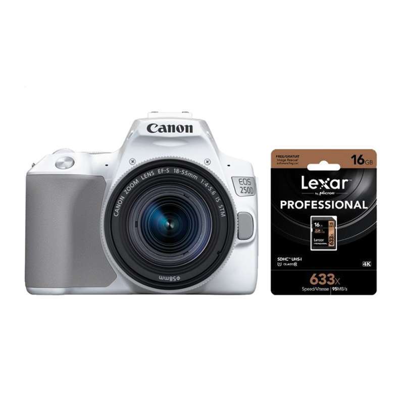 canon eos 250d lensa kit 18 55mm is stm dslr camera