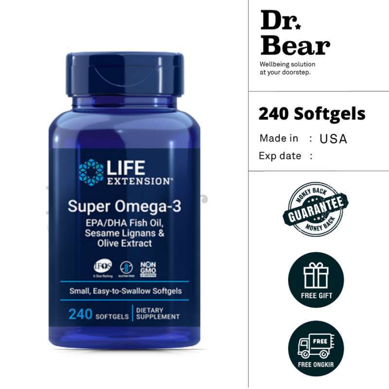 Promo Life Extension Super Omega-3 EPA-DHA Fish Oil (240 softgels) di  Seller Dr. Bear - Kota Jakarta Pusat, DKI Jakarta | Blibli