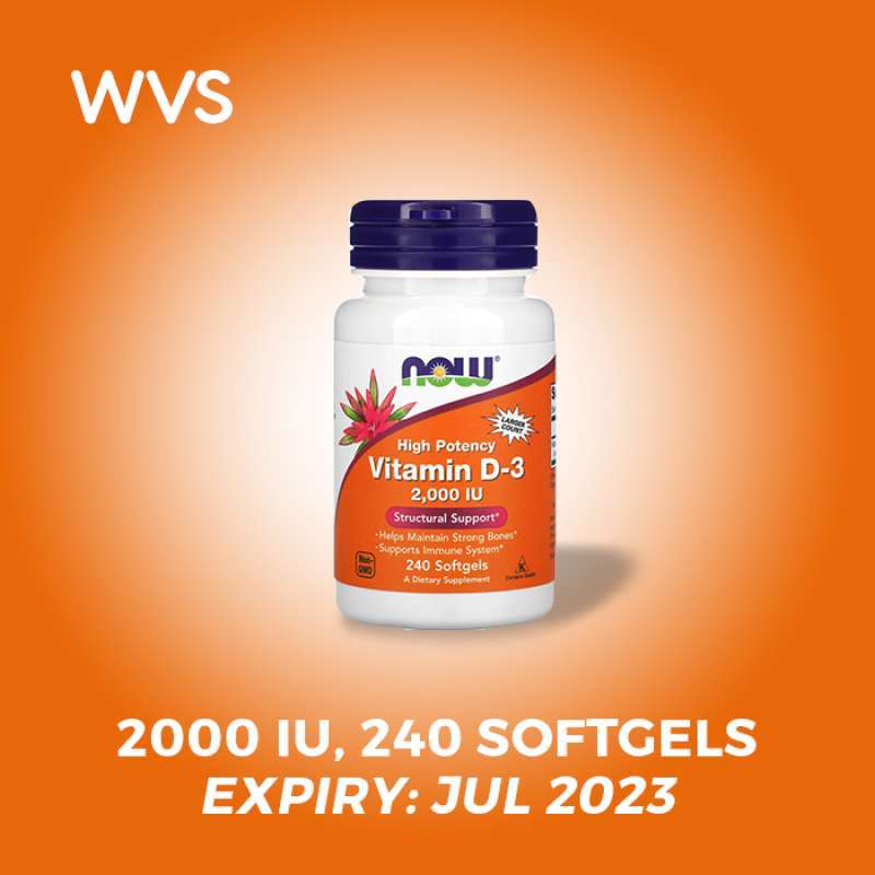 Jual Now Foods Vitamin D3 High Potency 50 Mcg 2000 Iu 240 Softgels Terbaru Juni 2021 Blibli