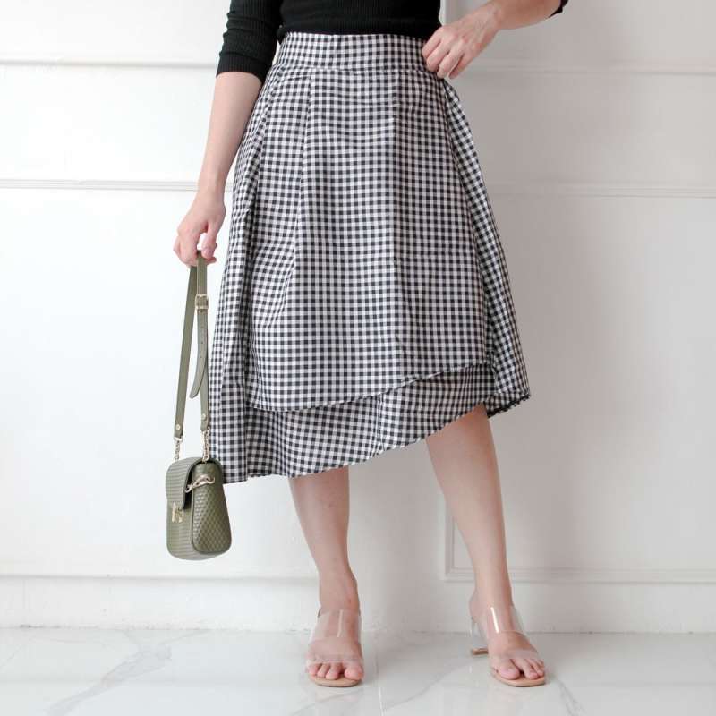 gingham skirt long
