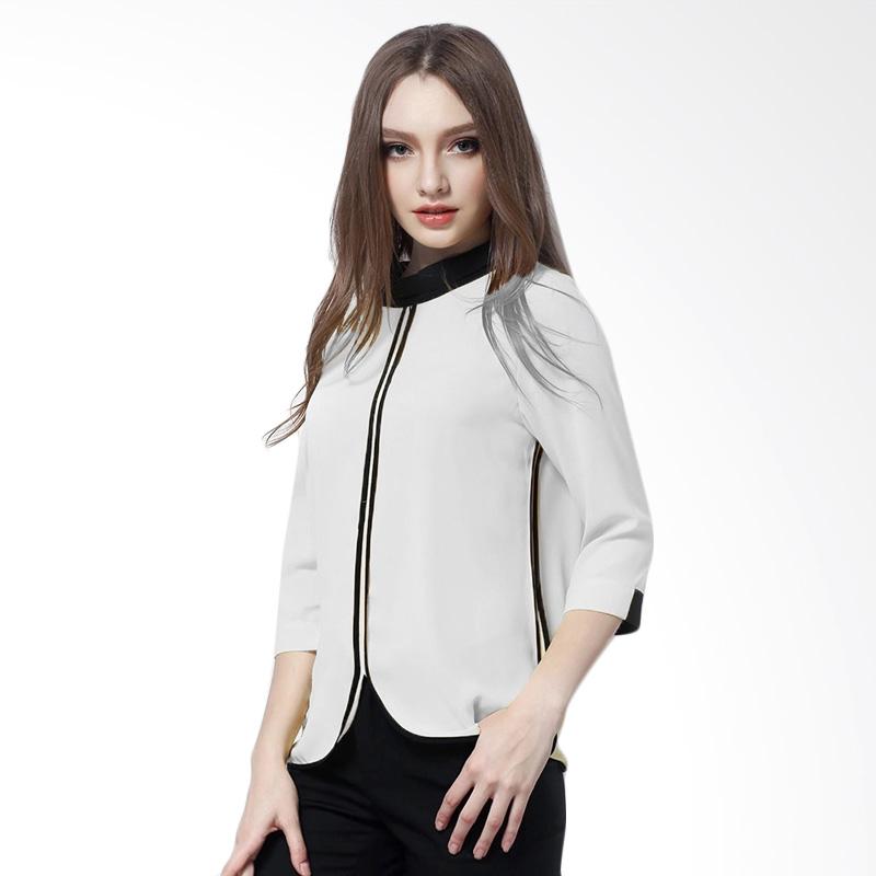 Jual Jfashion Blus Wanita Dewasa Tangan 3 4 Gaya Korea Kombinasi List Hitam Christine Putih Murah Maret 2020 Blibli Com