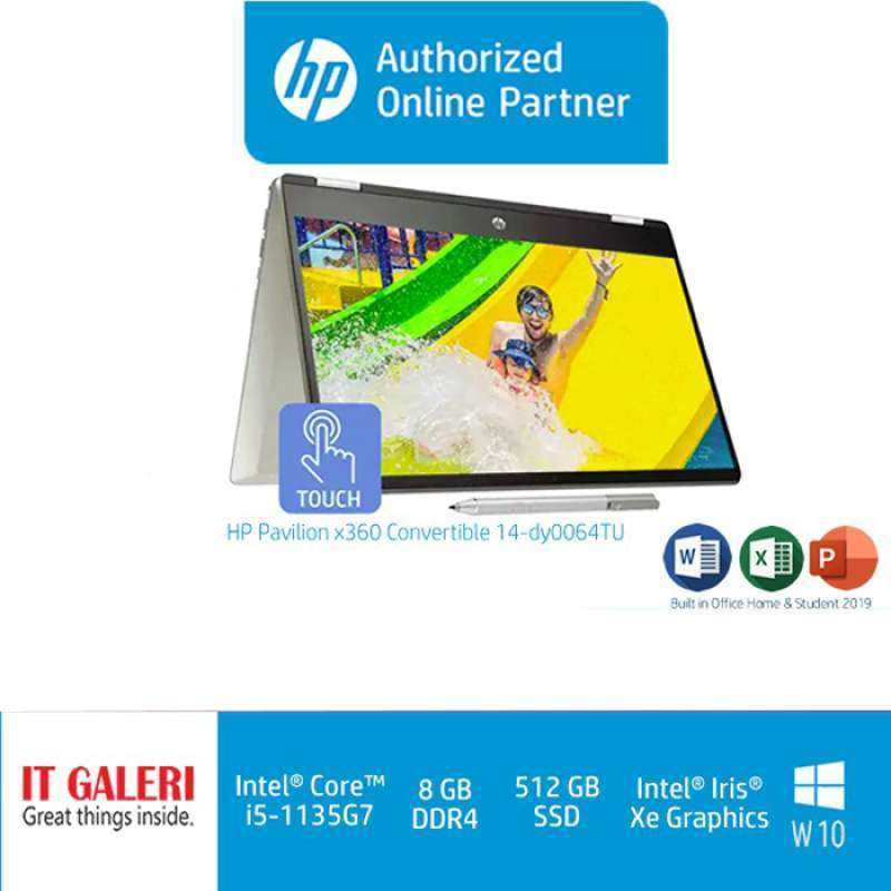 HP Pavilion X360 14 Touchscreen Laptop for Students and Professionals with Intel Core i5, 8GB RAM, 512GB SSD, WiFi 6, and B&O Audio in Gold