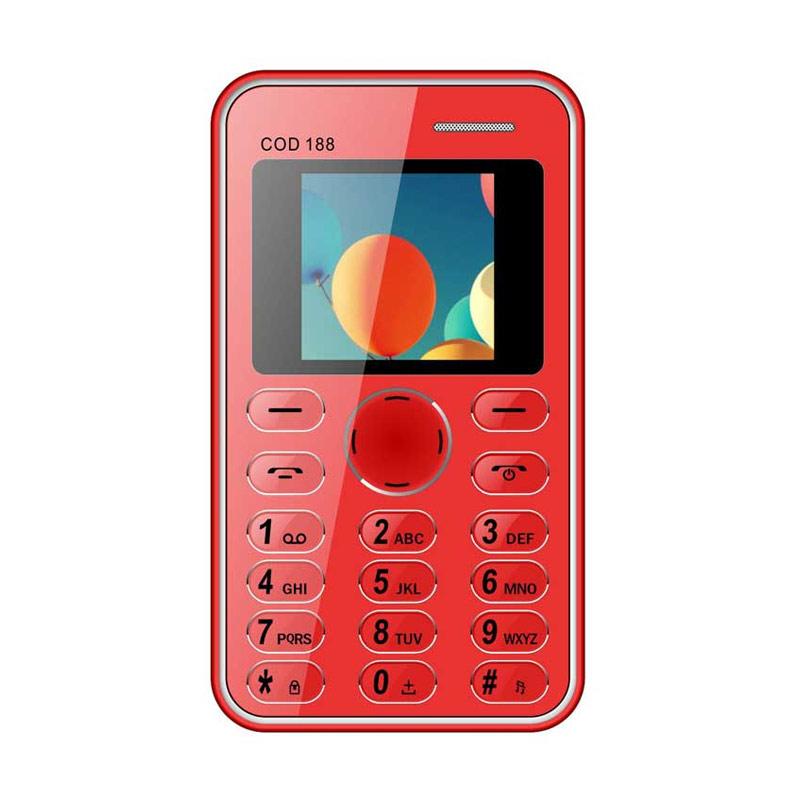 Brandcode B188 Cardphone Handphone - Merah [seukuran kartu ATM]