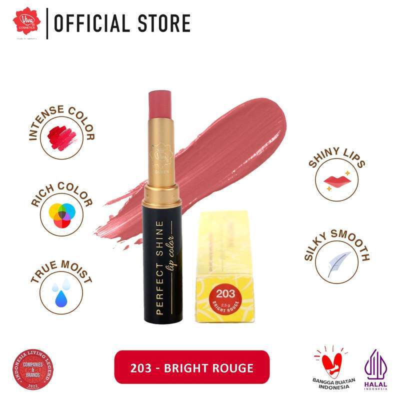 Promo Viva Queen Perfect Shine Lip Color (tersedia 10 varian warna) - 203 -  Bright Rouge Diskon 25% di Seller Viva Cosmetics Official Store - Dr.  Sutomo, Kota Surabaya