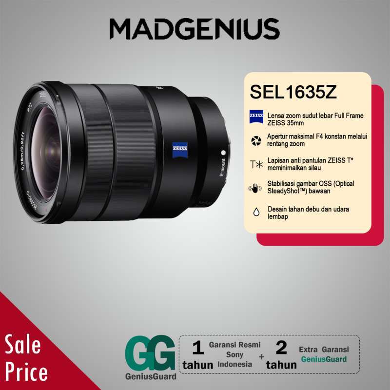 SONY Zeiss Vario-Tessar T* FE 16-35mm F4 ZA OSS [SEL1635Z] Lensa kamera  Hitam garansi resmi 1tahun Sony Indonesia