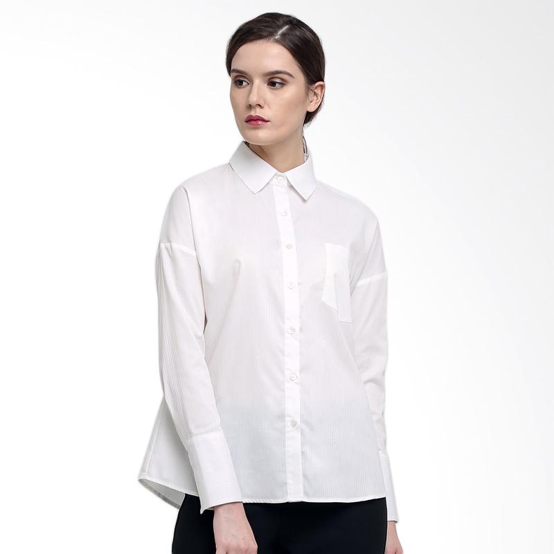 INVIO IB-2660 Bernis Broken Kemeja Lengan Panjang Wanita - White