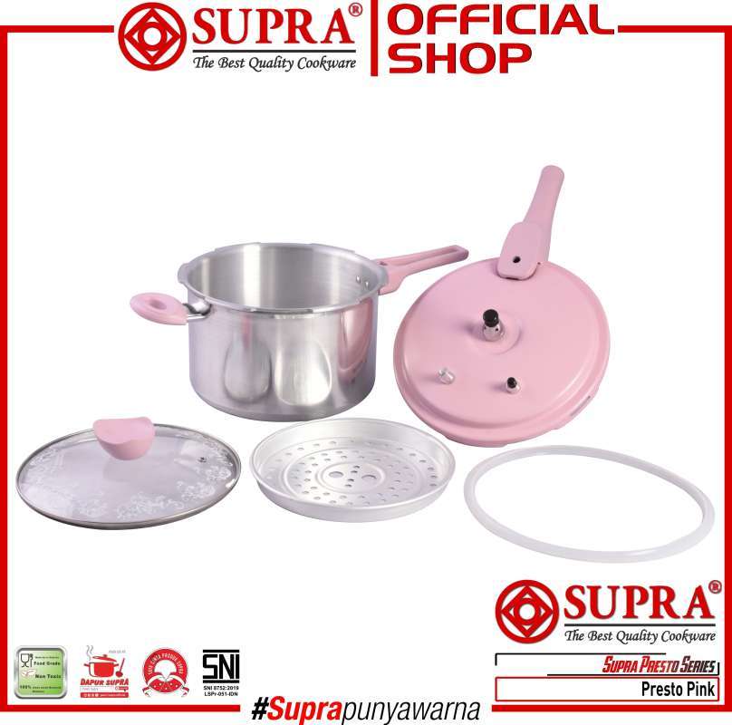 Promo SUPRA Panci Presto 8 Liter - Pink 