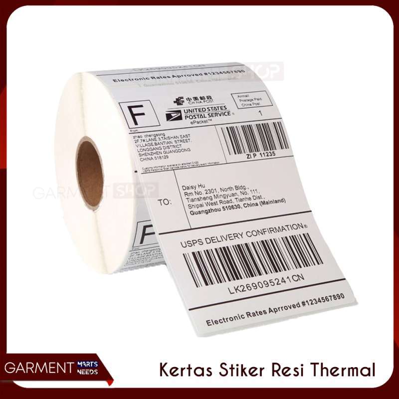 Kertas Stiker Resi Pengiriman Barcode Label Thermal A6 Tanpa Tinta Murah  10x15cm 100 x 150 mm