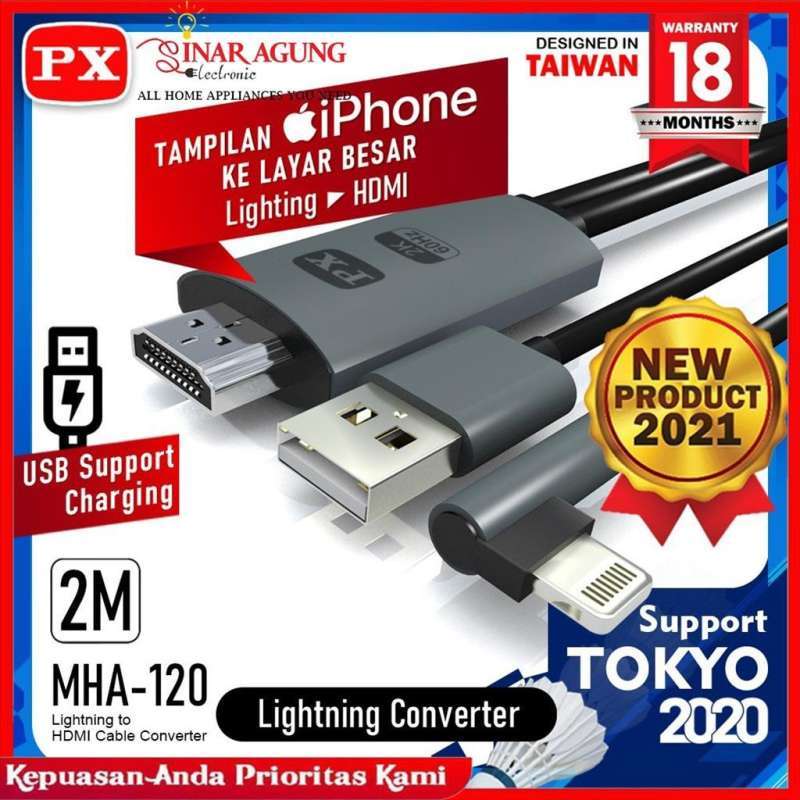 Promo Px Mhl Lightning To Hdmi Cable Conferter Mha120 Mha-120 Mha
