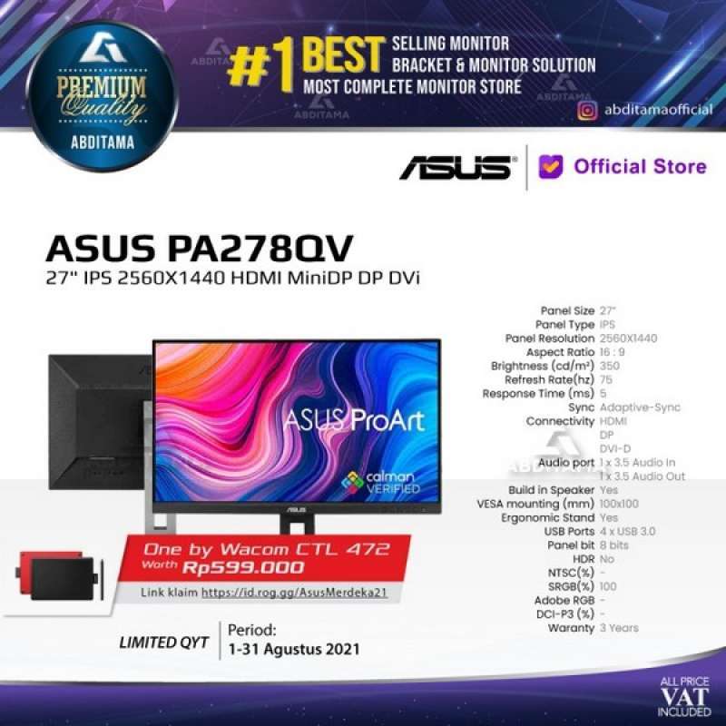 Jual Saleprice Monitor Led Asus Pro Art 
