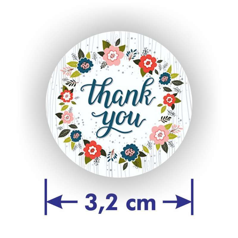 Stiker Label Thank You Sticker Segel Tag Amplop Ucapan Diameter 3,2 cm (1  lembar isi 24 sticker)