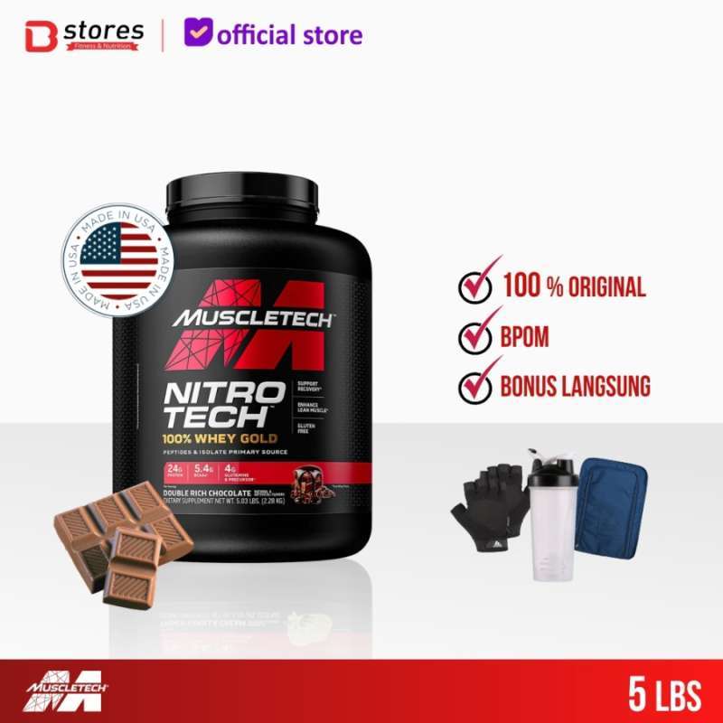 Muscletech Nitrotech Whey Gold 5.5lb Whey Protein Isolate Bstores -  Chocolate