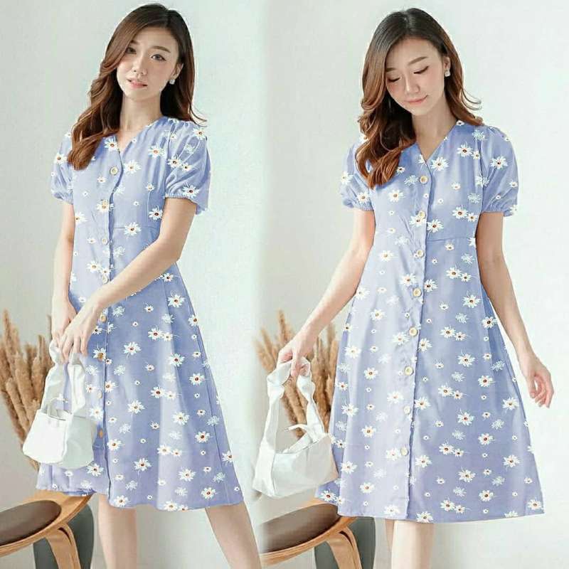 MIDI DRESS CANTIK MOTIF BUNGA SUMMER fe