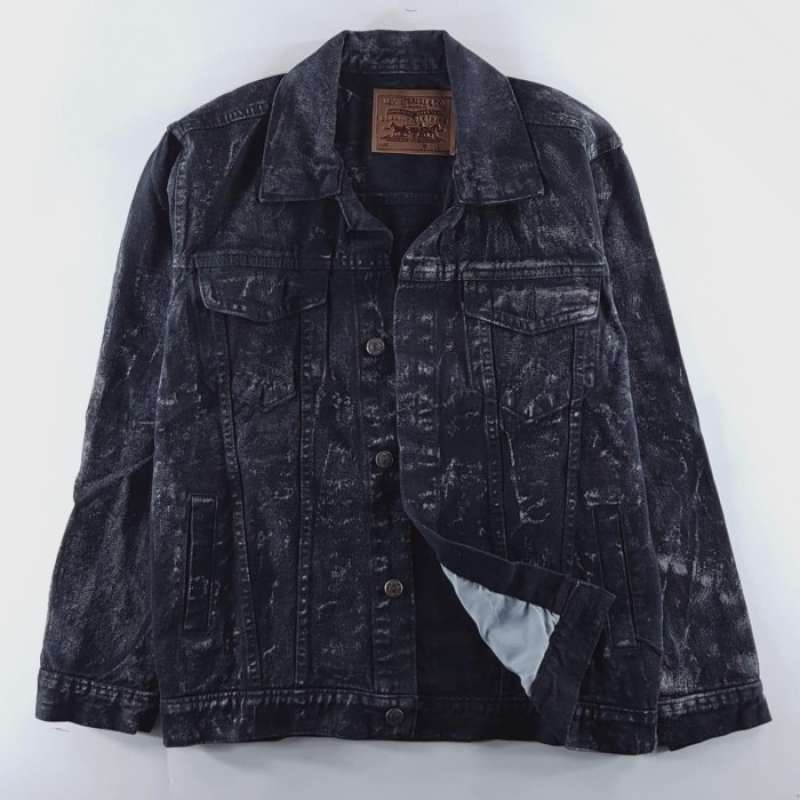 Promo Trucker Denim Jacket Jaket Jeans Black Snow Wash Unisex Outwear Casual Jaket Diskon 14 Di Seller Rnco Cloth Dago Kota Bandung Blibli