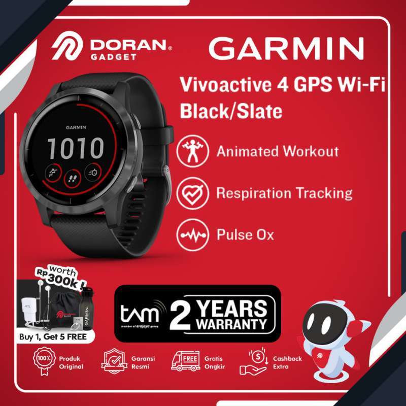 Jual Garmin Vivoactive 4 GPS Wi-Fi SEA Garansi Resmi TAM di Seller Doran Gadget Official - Kota Surabaya, | Blibli