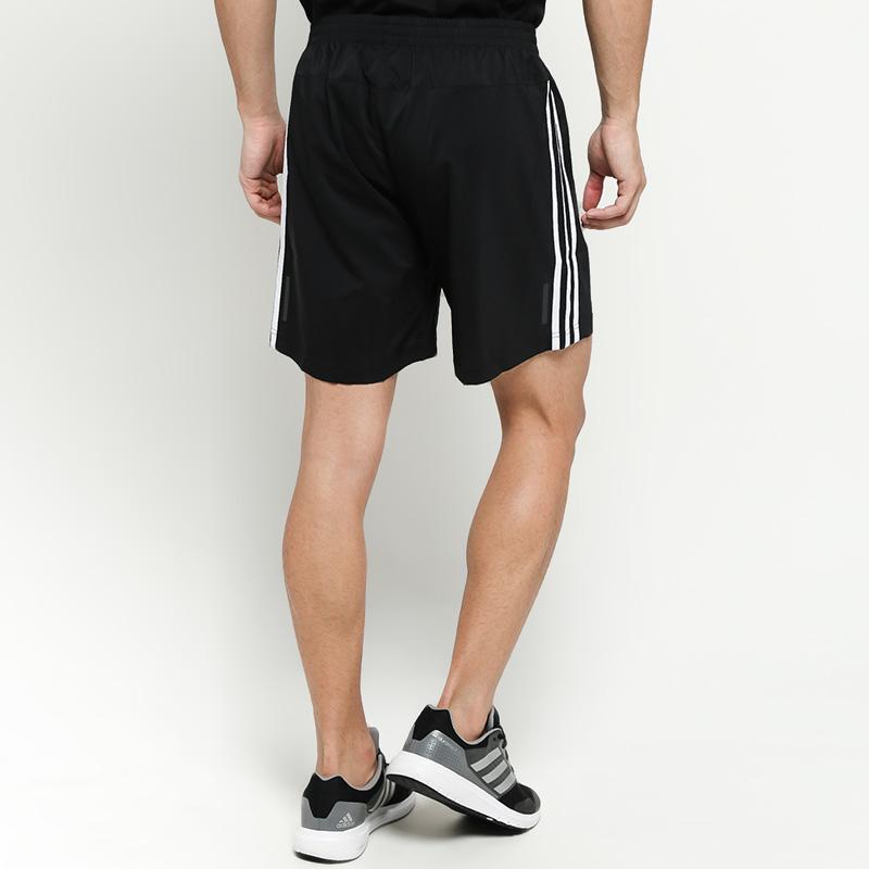 Jual adidas Men Running 3 Stripes Short Pant Black White DM1666