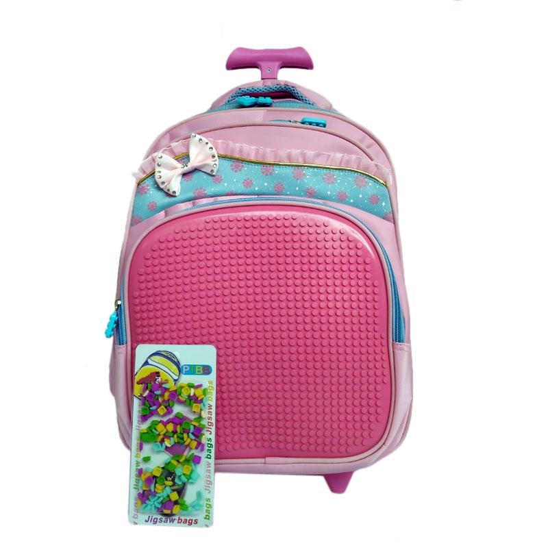 Powa 0930010753 Trolley Backpack Pixel Pita Tas Anak - Pink