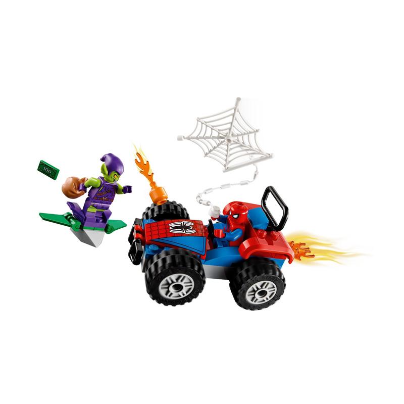 lego marvel spider man car chase