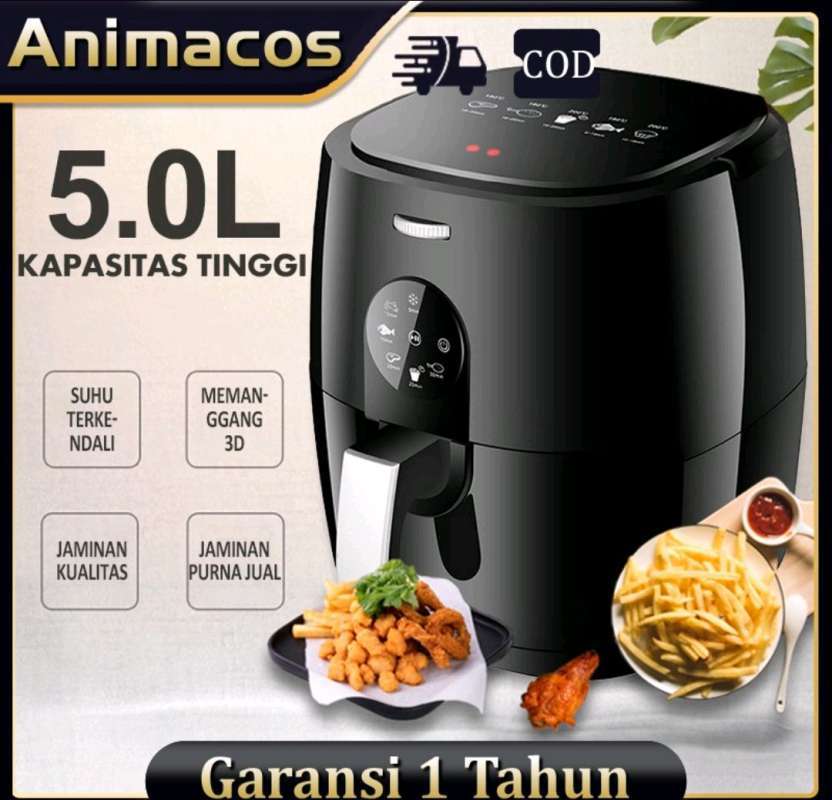 Jual Animacos Air Fryer 5.0L Penggoreng Tanpa Minyak Deep Fryer