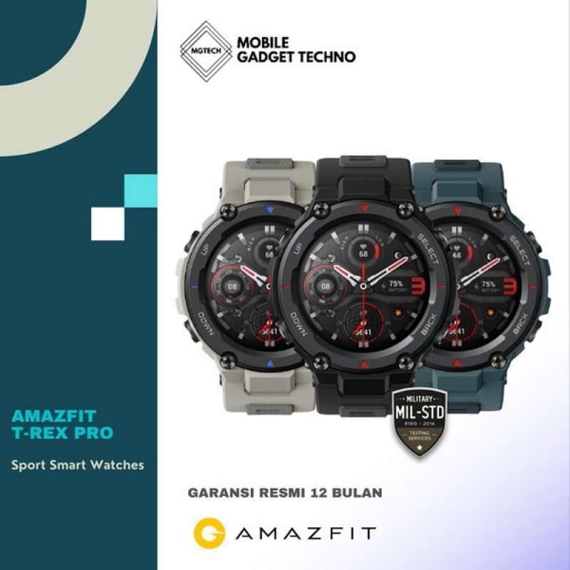 Promo Amazfit T-Rex Pro Smartwatch T Rex Military Grade Smart Watch 10 Atm  di Seller HoliDick - Kota Jakarta Barat, DKI Jakarta | Blibli